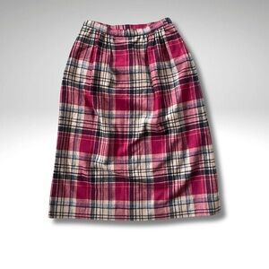 VTG Pendleton Tartan Wool Skirt Heritage Academia Style • Winter Plaid• USA Made
